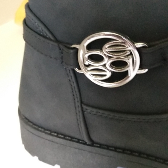 BEBE BLACK RHINESTONES MOTO BOOTIES COMBAT BOOTS SIZE GIRLS 3 NWT - Picture 9 of 11